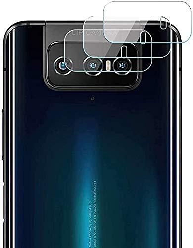 ASUS ZenFone 7(ZS670KL) / ZenFone 7 Pro(ZS671KL) レンズ保護ガラスフィルム 超薄 硬度9H 高透過率 指紋防止【Shron】 飛散防止処理保護フィルム(3枚入り)