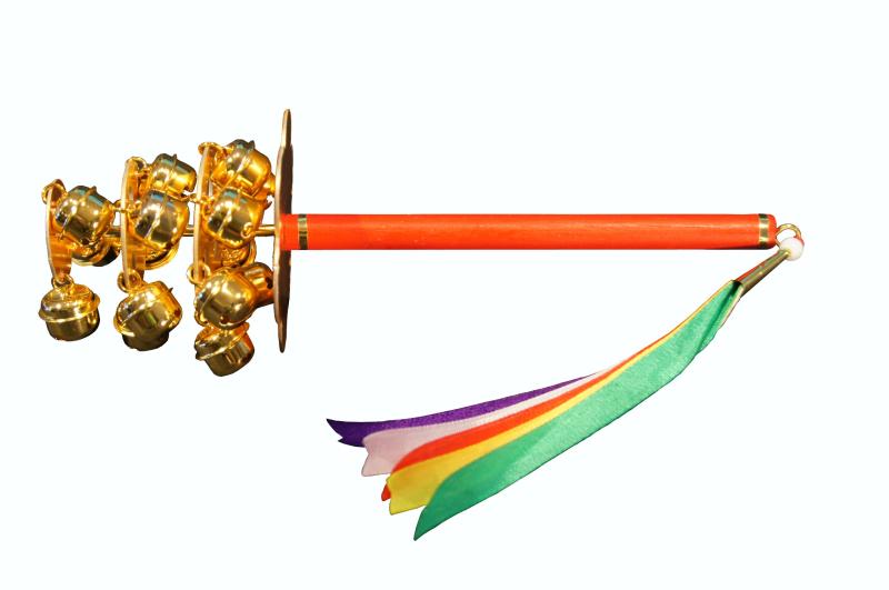 神楽鈴(中)鈴台座：厚紙全長：25cm