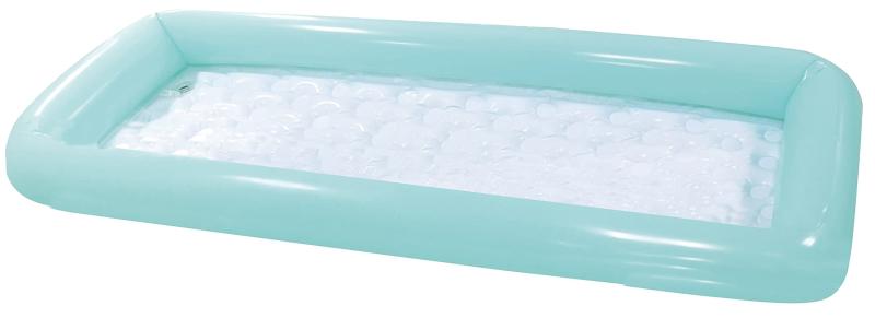 リブライト 東京ローソク ベランダロングプール 160×75×16cm 2気室 水抜き栓付き 最大水量:約62L ライトブルー、ホワイト 081847-WP00747塩化ビニール樹脂製