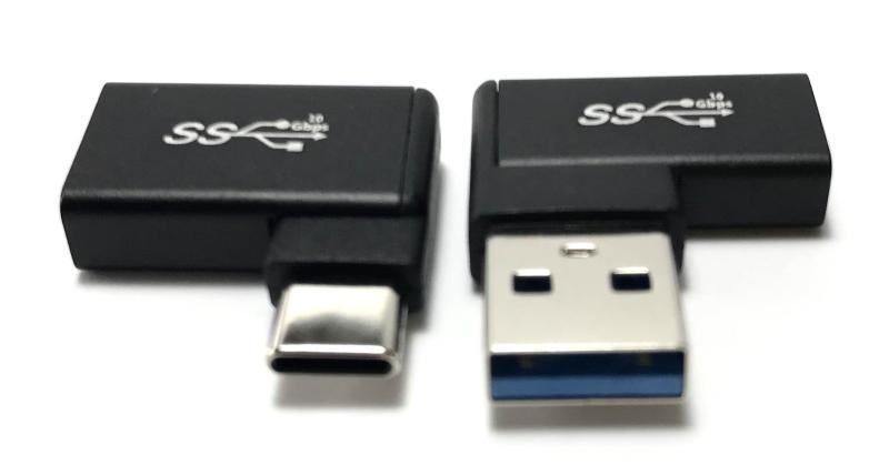 Access 【 L型 10Gbps 2個セット 】 USB-A メス to USB-C オス 変換アダプタ + USB-C メス to USB-A オス 変換アダプタ 10Gbps USB3.2 Gen2 高速転送 L字型コネクタ Type-Aメス -