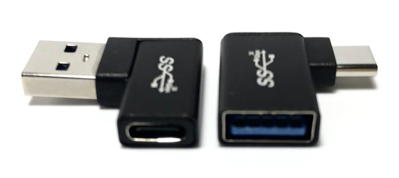 Access 【 L型 10Gbps 2個セット 】 USB-A メス to USB-C オス 変換アダプタ + USB-C メス to USB-A オス 変換アダプタ 10Gbps USB3.2 Gen2 高速転送 L字型コネクタ Type-Aメス -
