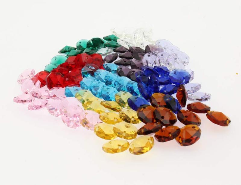 779-190809-12.2 Olive-G 八角形 ガラスビーズ 14mm カラフル 10色 100個セット(3)