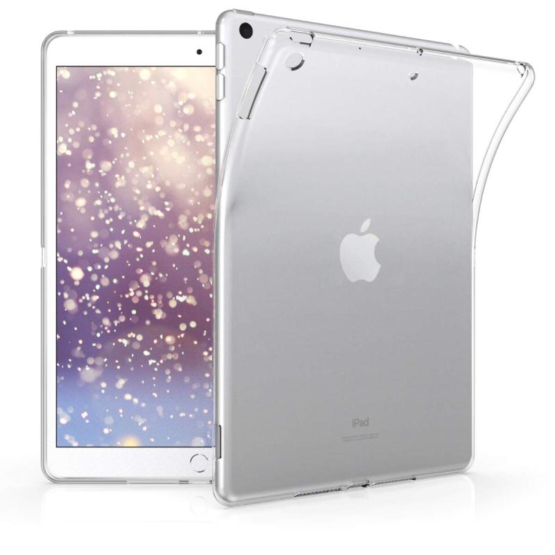 kwmobile タブレットケース Apple iPad 10.2 (2019/2021)対応 ケース - タブレットカバー TPU シリコン 保護 黒色/透明