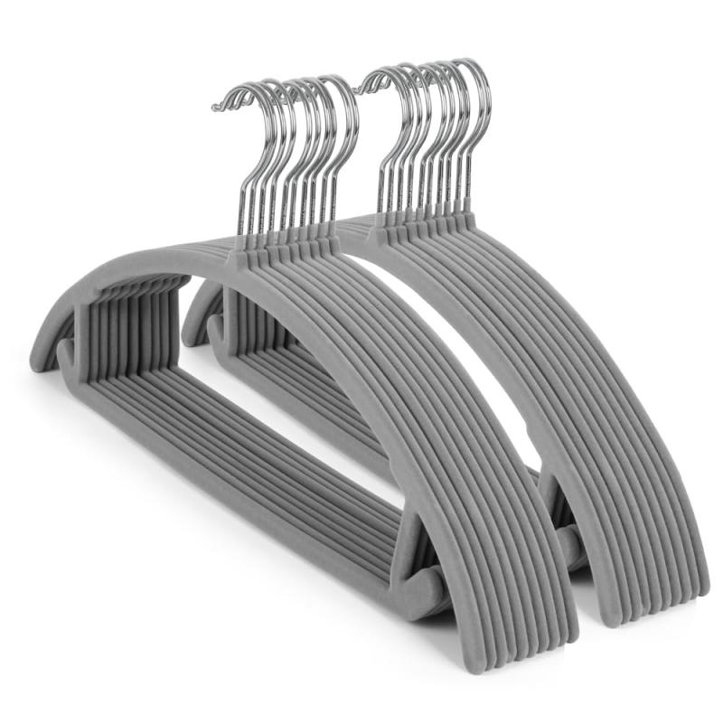 すべらない ハンガー フロッキー加工 高荷重 跡がつかない 360°回転 トップス/Tシャツ/コート/ズボン/..