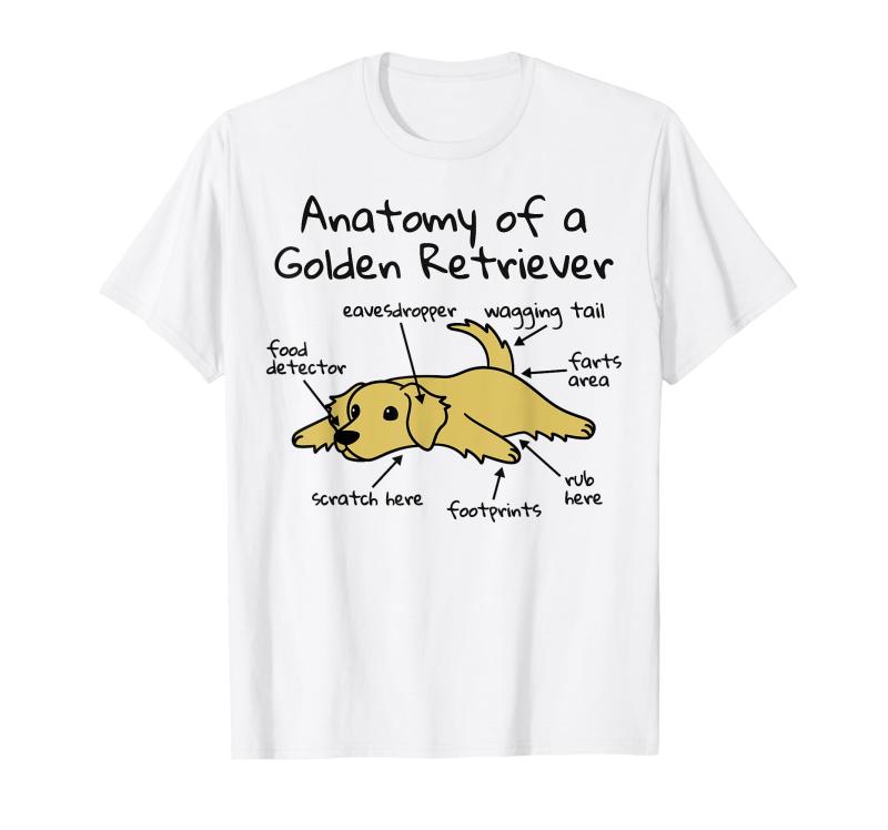 ゴールデンレトリバー犬の解剖学 Tシャツ