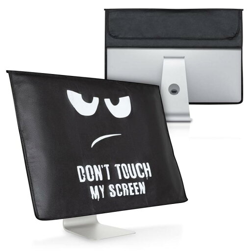 kwmobile モニターカバー 24-26"モニター対応 - Don't touch my screenデザイン 白色/黒色 kwmobile モニターカバー 24-26"モニター対応 - Don't touch my screenデザイン 白色/黒色