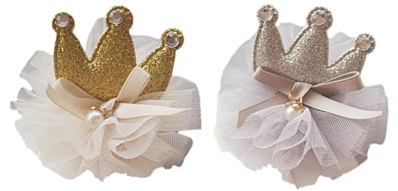 [アロアーラ] ティアラ クラウン 王冠 髪飾り ヘアークリップ ヘア ピン こども 女の子 子供用 (シルバ..