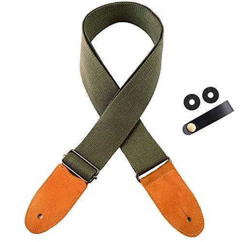 Sitengle ギター ストラップ コットン 牛革 エレキギター/アコースティックギター/ベース用ストラップ 滑り止め 無地 ストラップロック2個/ストラップボタンホルダー1個付き【優れた材質】コットンを採用して、快適で、滑り止めの効果があります。幅5cm、肩への負担を軽減します。ストラップの両端には牛革ベロアを採用して、柔くて穴が変形しにくいです。【調整可能】89cm-150cm十分な長さがあり、大人の方からお子様まで、立っても座ってもご利用いただけます。【安全性】安全性を高めるためのギターストラップロック付き - 演奏中はいつでもギターを安全に保ちます。ストラップボタンホルダーも付きますので、とても便利です。【相性がいい】練習用・ステージ用としても抜群の安定感でエレクトリックギター、アコースティックギター、ベースギターで完璧に動作します。【】ご購入の商品が万が一、初期不良・輸送中破損・使用中の場合は、3ヶ月以内のご連絡で、いたします。このページの右にある「STL-JP」-「質問する」から、ご連絡をいただきますようお願い申し上げます。誠心誠意対応させていただきます。