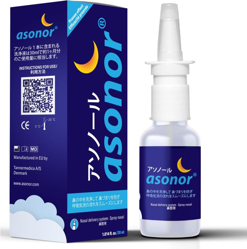 アソノール 鼻腔洗浄スプレー 30ml 自然な呼吸 寝る前に各鼻腔に4~6回 塩化ナトリウム 旅行用ボトル 鼻の中を洗浄 鼻づまりを防ぎ 粘膜をやわらげ 乾燥を防ぎ 呼吸気流の流れをスムーズに