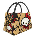 ハローキティ 保冷 がま口 ランチバッグ ブラック お弁当箱 保温 保冷バッグ ファスナー付き コンパクト お弁当袋 ソフトクーラーバッグ トート・エコバッグ