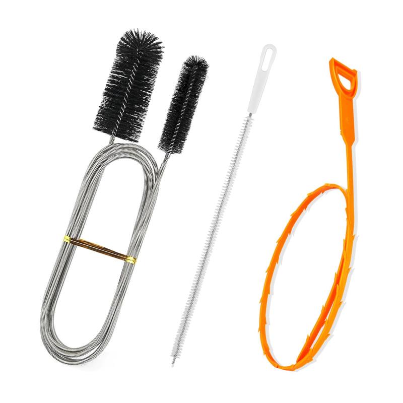 DELUXEFOX パイプブラシ 3個入り 排水溝 ブラシ 詰まり取り 折り曲げ 排水溝 掃除 柔軟 螺旋式排水管ブ..