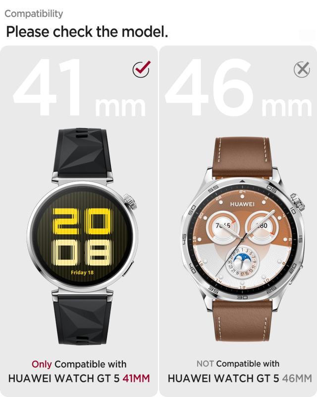 Miimall for Huawei Watch Gt5 保護カバー+ガラスフィルム 一体型 ケース 軽量 耐衝撃 傷防止 装着簡単 Gt5 Huawei 対応 高感度 高透過率 指紋防止 耐久性 ファーウェイ スマートウォッチ Gt5 カバー 専用 - 3