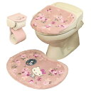 ハローキティ トイレマット セット 3点 サンリオ (トイレマット+ 吸着タイプ フタカバー + ペーパーホルダーカバー ) ピンク オカ キティちゃん グレース