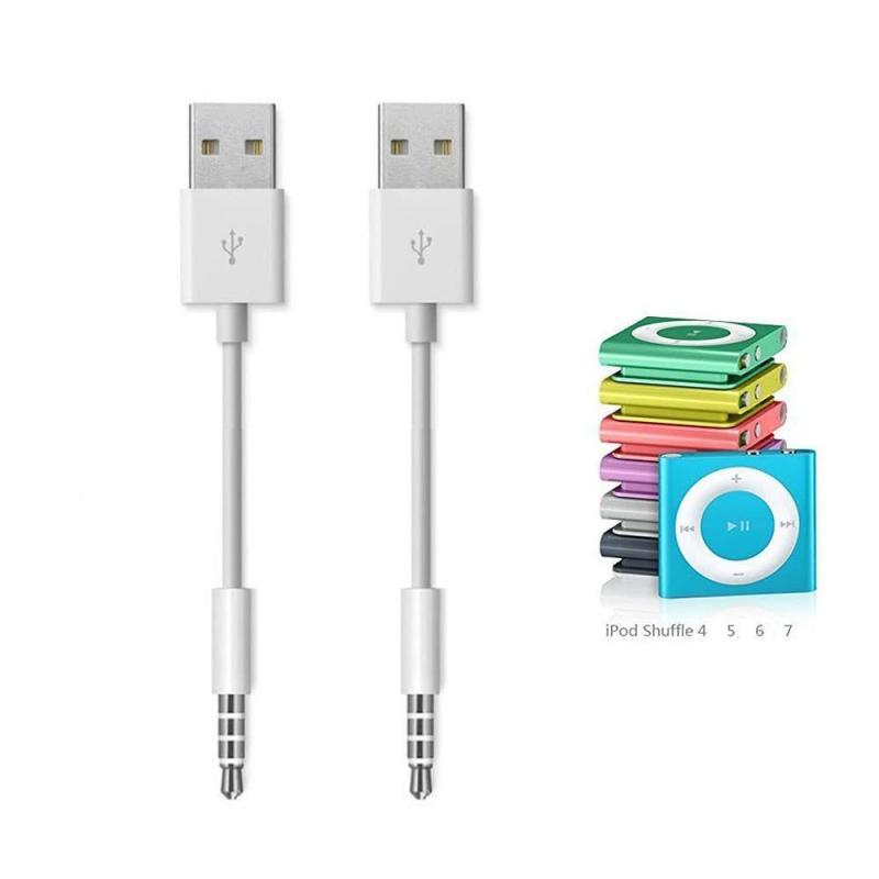 Amicable な置き換え iPodシャッフル充電ケーブル、（2本）iPodシャッフル用の3.5mmジャック/プラグ、USB電源充電器の同期データ転送ケーブル、3番目の4番目の5番目のMP3