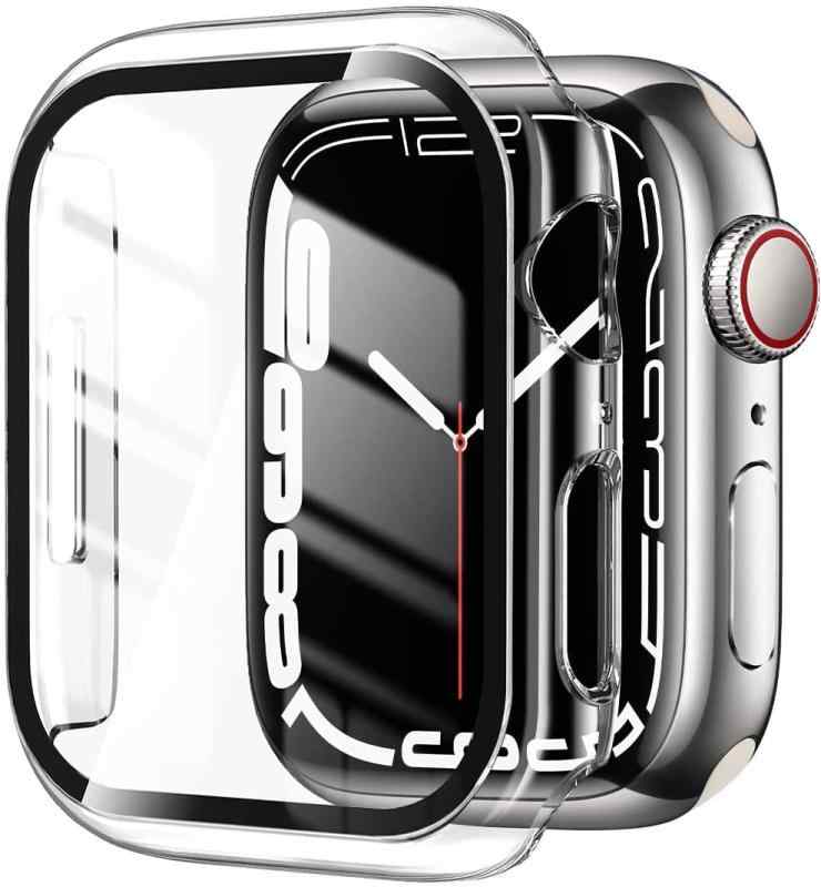 【令和3年最新】krumowippi Apple Watch 7 用 ケース アップルウォッチシリーズ 7 用保護カバー 一体型 耐衝撃 PC素材 高透過率 指紋防止 キズ防止 高感度タッチ アップルウォッチ第7世代用 ケース