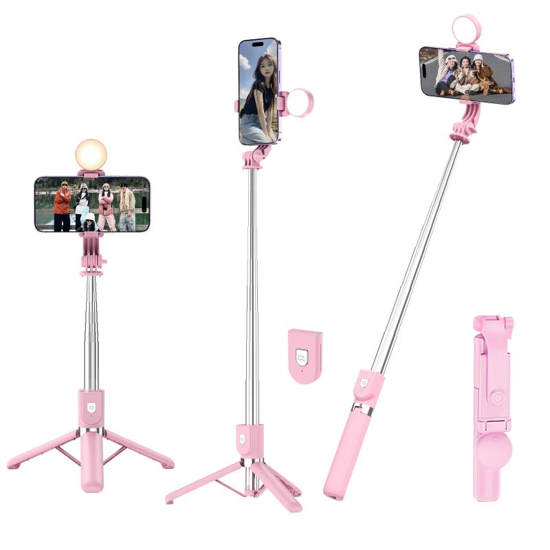 【新登場・軽量】自撮り棒 スマホ 三脚 自撮り スマホスタンド iPhone 自撮り棒 android兼用 コンパクト 卓上 軽量 360度回転 無線リモコン付き 折りたたみ式 アルミニウム合金製 110cm＆7段階伸