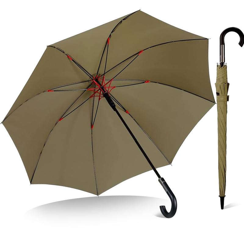 LiLishop6のVialifer 傘 メンズ向けモデルは、傘 大きい大判設計を採用した長傘 メンズモデルで、超撥水・耐風8本骨・ワンタッチ自動開傘・晴雨兼用｜アングル2