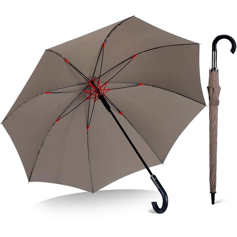 LiLishop6のVialifer 傘 メンズ向けモデルは、傘 大きい大判設計を採用した長傘 メンズモデルで、超撥水・耐風8本骨・ワンタッチ自動開傘・晴雨兼用｜アングル3