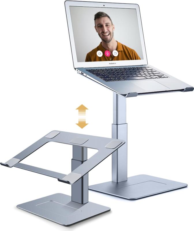 Supamir ノートパソコンスタンド 高い 座る立つ両用 pcスタンド 高さ調整可能 パソコンスタンド 卓上 1..