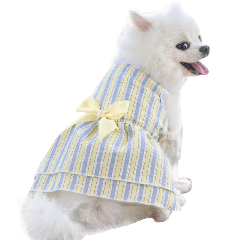 LIANFOR ペット服 犬服 猫服 チェック柄 ワンピース ペット服 スカート ドレス ドッグウェア 春夏衣装 両足 犬用 ペット用 小中型犬 散歩着 室内 記念撮影 おしゃれ お出かけ 着脱簡単 （XS-XL)