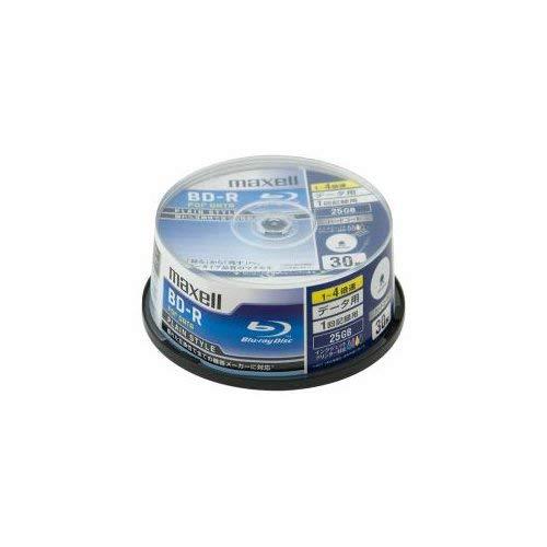 maxell データ用ブルーレイディスク BD-R 25GB 「PLAIN STYLE」 (1~4倍速対応) インクジェ BR25PPLWPB.30SP