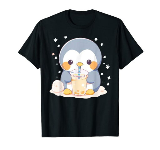 カワイイ ペンギンドリンク バブルティー ペンギンボバ Tシャツ カワイイ ペンギンドリンク バブルティー ペンギンボバ Tシャツ