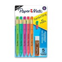Paper Mate (ペーパーメイト) 手書き 三角形シャープペンシルセット 替え芯と消しゴム付き 1.3mm 子ども向け 楽しいバレルカラー 5本