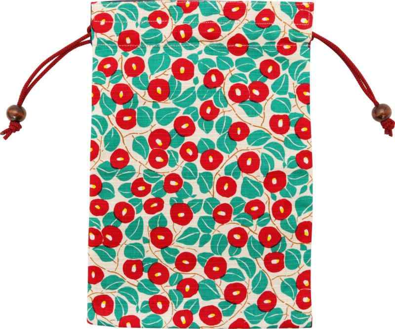 京佑 日本製 御朱印帳 巾着 袋 ケース 入れ ご朱印帳 竹久夢二 椿 18×26.5cm