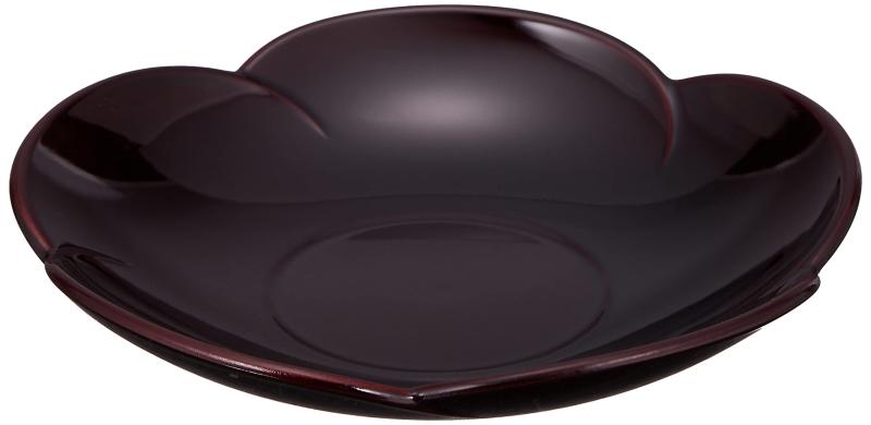 ミタニ 山中漆器 コースター ダークブラウン 12cm 山中塗 梅型 4.0 茶托 M17346-8