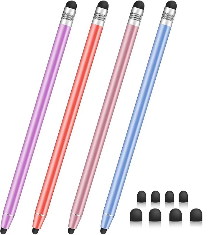Smozer タッチパネル用スタイラスペン 6本パック 2イン1 高感度静電容量式スタイラスペン iPad、iPhone、Androidスマートフォン、タブレット、その他すべてのユニバーサルタッチスクリーンデバ【2 合 1 デザイン】 タッチスクリーン用のスタイラスペンは両端に 2 種類の異なるサイズのゴムチップが付いており、さまざまなニーズに対応できます。また、ペン先は指よりも正確で、指紋や指が大きすぎるという問題もありません。【ユニバーサル静電容量式スタイラス】ほとんどすべての静電容量式タッチスクリーンデバイスと互換性があり、スマートフォン、タブレット、スマートウォッチなど、あらゆる機器で使用可能です。【傷防止チップ】 傷防止チップは柔らかく傷に強いゴム製で、デジタルタッチスクリーン上でスムーズに応答し、書き込みや描画に最適で、タッチスクリーンを傷から効果的に保護します。【全アルミニウム質感】 スタイラスの本体はアルミニウム合金製で、重量バランスが完璧で、本物のペンのような使い心地で、長時間の使用に適しています。【ゴムチップ交換簡単】 両端のゴムチップは交換可能です。ツールを使わずに数秒で交換できます。パッケージには 6 本のスタイラスペンと 12 個の交換用ゴムチップ（0.20 インチのゴムチップ 6 個と 0.27 インチのゴムチップ 6 個）が含まれています。