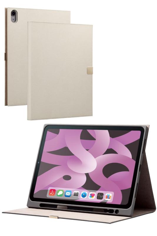 エレコム iPad Air 第5/4世代 iPad Air 10.9インチ(第5世代 第4世代) フラップケース ソフトレザー &me Apple Pencil収納 フリーアングル グレージュ TB-A23MWVJMGB