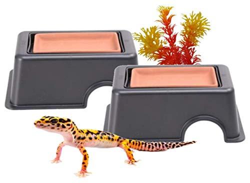 heizi ウェットシェルター 爬虫類 シェルター 2個セット ケージ 飼育ケース 素焼き 保湿爬虫類や両生類の隠れ家＆保湿用に使えるウェットシェルターです。カビを気にせず、しっかり湿度を確保したい方に。爬虫類シェルターと水皿が別のため、お...