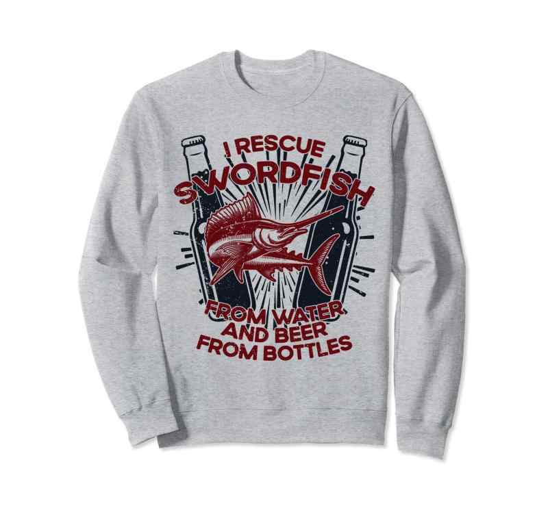 I Rescue Fish And Beer - 漁師釣りメカジキ トレーナー