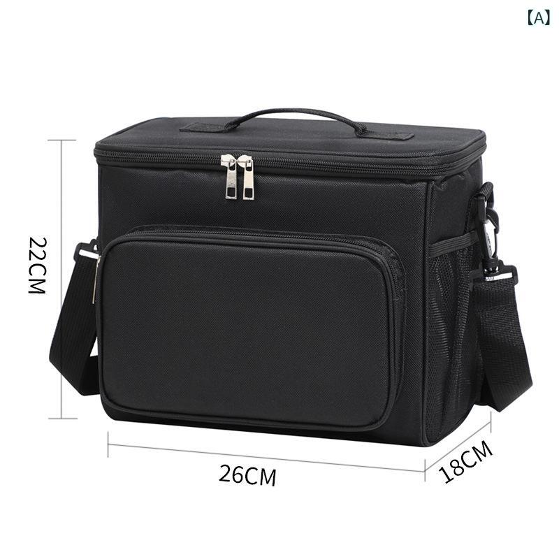Cooler Box - ランチボックス 保冷バッグ 男性用女性用 ランチバッグ 手提げバッグ 肩掛けバッグ トートバッグ 保冷保温バッグ 2層アルミ膜 3層加厚 防水 軽量 耐久性 牛津布 切り替えデザイン 大容量 方形 現代シンプル ピクニック アウトドア 旅行 通勤 普段使