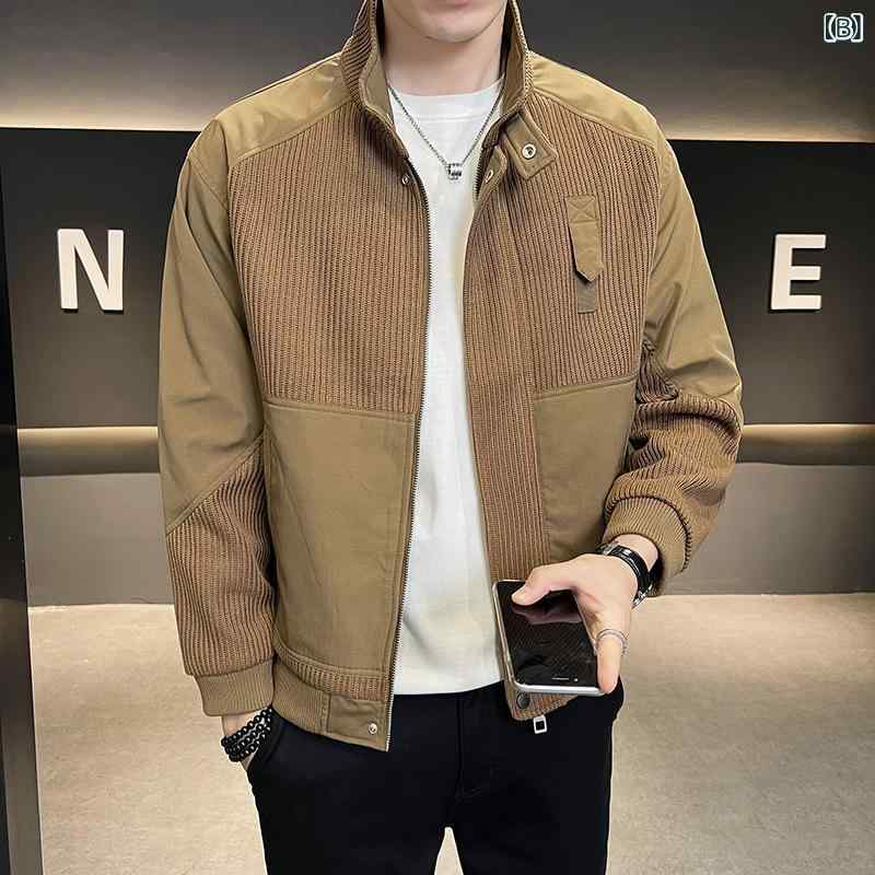 メンズ ジャケット 秋冬 立領 軽ビジネス 長袖 外套 ポリエステル 透気性 加厚 ゆ...