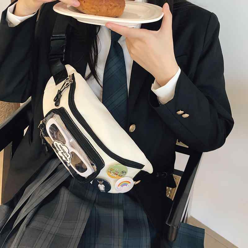 Pochettes - レディース 腰包 胸袋 ナイロン 接触冷感 かわいい 日常使い 軽量 ソフト ショルダーバッグ クロスボディ ホワイト ブラック カーキ 春夏 ジッパー ポケット スイート フレッシュ セカンドバッグ ユニセックス ファッション アクセサリー トレンド