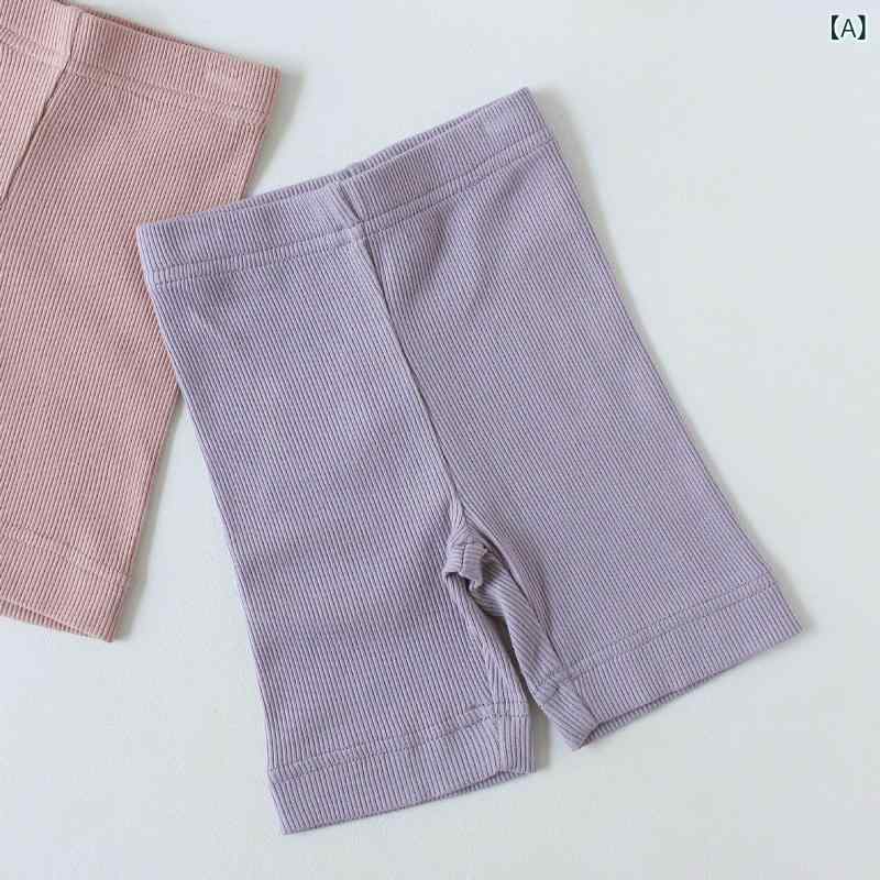 キッズ 男の子 女の子 綿 サイクリングパンツ 夏 外出 5分丈 修身 打底 精梳 綿 中...
