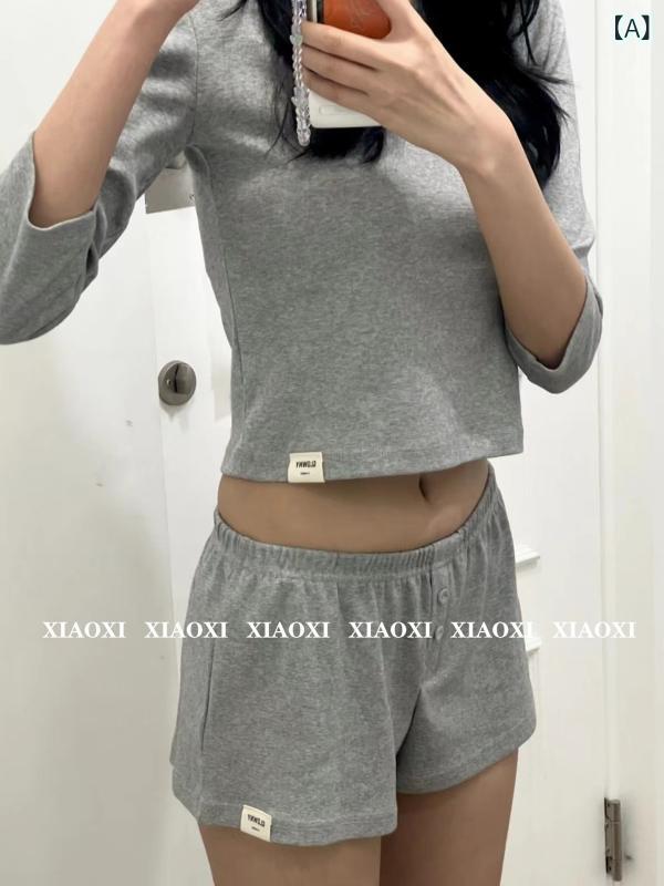 短パン メンズ 韓国風 コットン 95% 純色 グレー 白 黒 紺 微弾力 夏 2025年 ゆったり 居家 運動 休日 百搭 軽量 吸湿 速乾 カジュアル