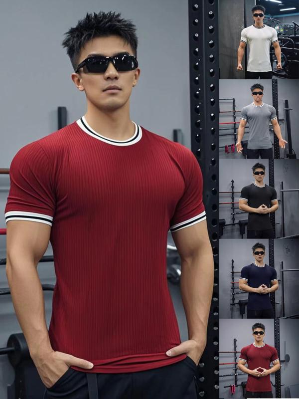 Shirts - Tシャツ メンズ 短袖 半緊身 筋肉 フィットネス 半袖 運動 トップス 男性用 半袖Tシャツ 半袖シャツ 半袖トップス 半袖 フィットネスウェア 半袖 スポーツウェア 半袖 フィットネス 半袖 スポーツ 半袖 トレーニングウェア 半袖 ランニングウェア