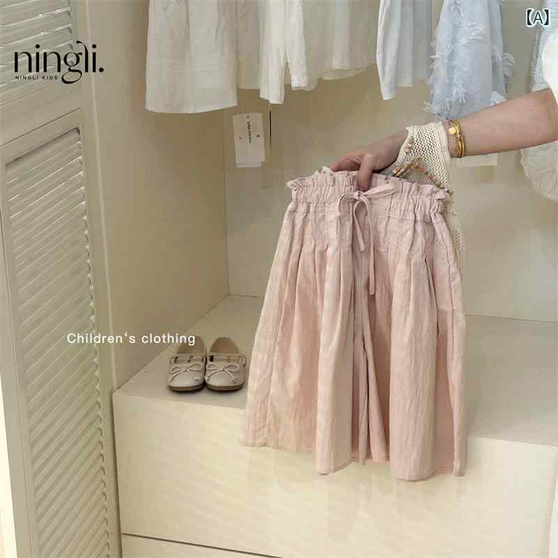 子供服 女の子 ノースリーブニットトップス 裾フリルパンツ 2点セット 夏服 100-140cm 綿100% ピンク系
