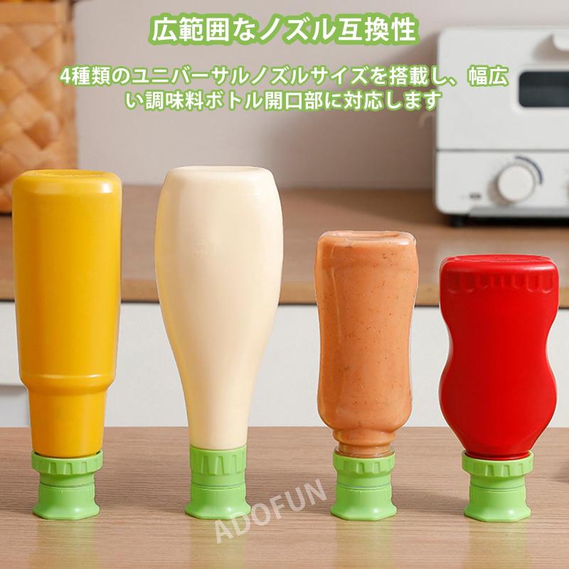 ADOFUN スクイーズボトルキャップ 絞り出しボトル蓋 4個セット 詰め替え 調味料ボトルキャップ ソース バーベキューソース サラダドレッシング 液体用 こぼれ防止 再利用可能 キッチンレス lilishop6-store-10969828 LiLishop6 サンプル画像2