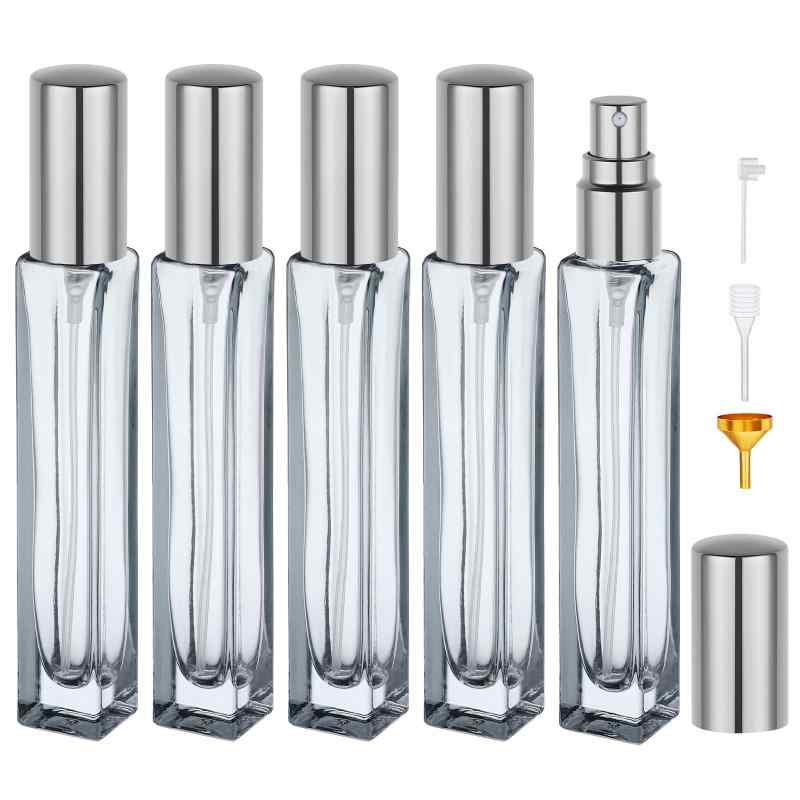 Segbeauty アトマイザー 10ml 5個入り 細長型 ガラス製 プッシュ式 詰め替えボトル 漏れない 携帯用 旅行 おしゃれ コンパクト パフューム かわいい