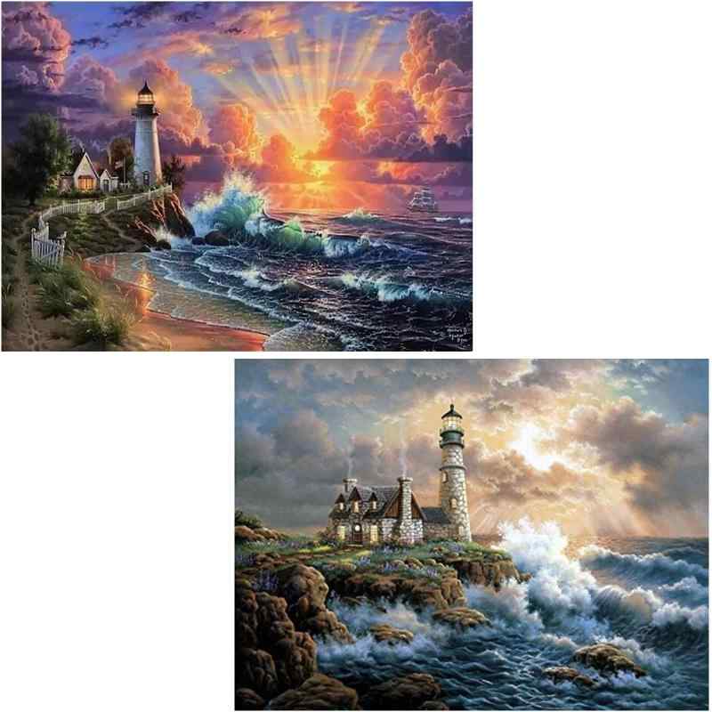 Set de 2 piezas Kit de arte de diamantes 5D Kit de pintura de cuentas de diamantes Kit de artesanía de bricolaje y pintura hecha a mano Kit de artesanía de mosaico 5D Arte hecho a mano Bonito arte Decorativo Pintura de diamantes Pasta general — vista 2