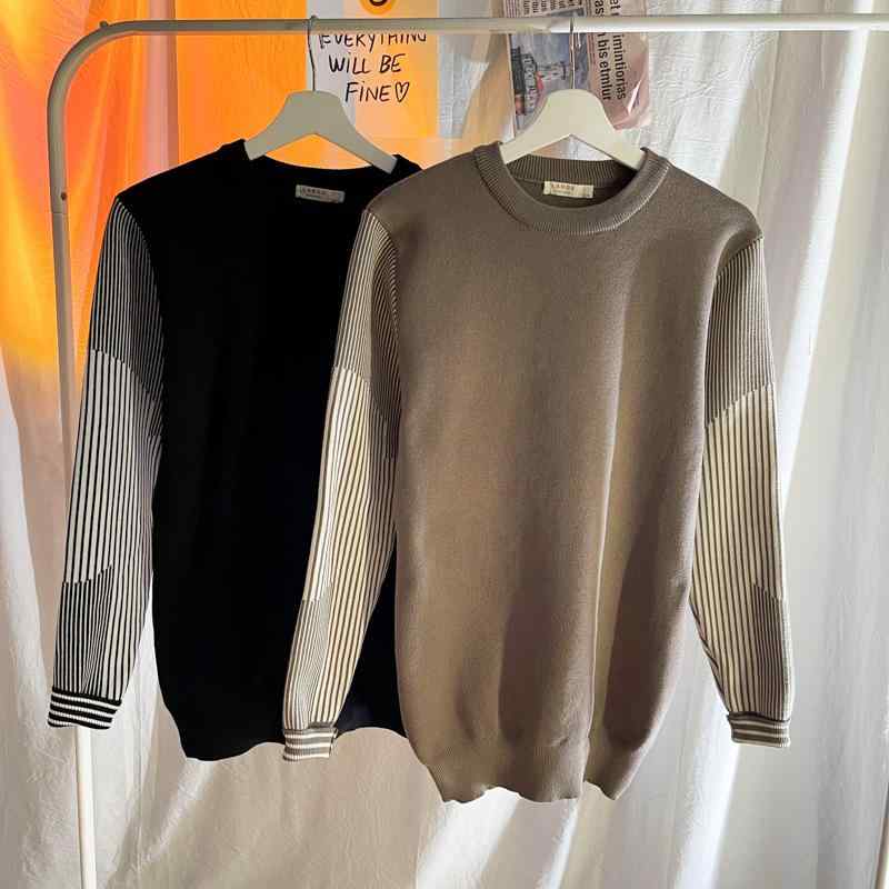 ニット セーター メンズ 假2件 襟付き フェイクレイヤード シャツ 重ね着風 ストラ...