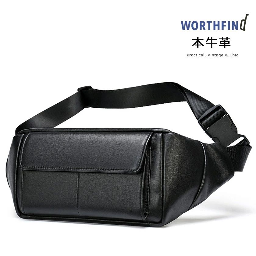 Hip Bags, Waist Bags - バッグ アウトドア 斜め掛けバッグ レザー 腰ポーチ ショルダーバッグ 牛革 ヒップバッグ 厳選牛革 メンズ 2WAY 革 ボディバッグ