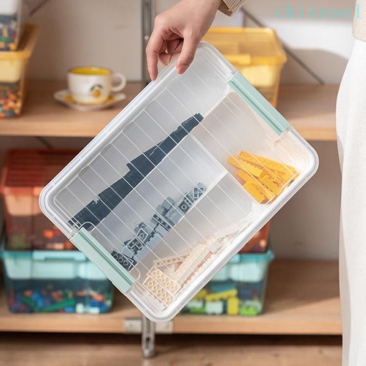 lillysartおしゃれ 整理 おもちゃ箱 収納ケース 化粧品 ボックス 2段 工具箱 おもちゃ 押し入れ収納 カラーボックス 小物入れ 収納 ブロック 家庭用 仕切りあり 収納ケース 子供 文房具 透明 収納ボックス 見せる収納 大人 フタ付き 靴下 お片付け [3]
