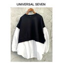 【UNIVERSAL SEVEN】セントラル裏毛タイプライターコンボプルオーバー US250CT016
