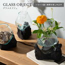 オブジェ 北欧 インテリア モダン ガラス ガラスオブジェ おしゃれ 天然木 置物 アート テラリウム アクアリウム 鉢 花瓶 雑貨 個性的 天然木 リビング TTZ-310