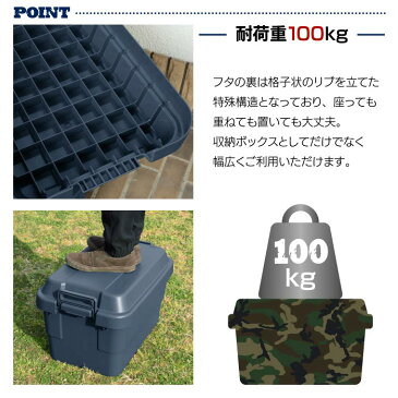 トランクカーゴ 30L NAVY ネイビー 2個セット コンテナ ケース トランク 収納 黒 フタ付き 収納ケース 収納ボックス コンテナボックス トランクボックス 座れる 荷物入れ アウトドア キャンプ ミリタリー おしゃれ 大容量 丈夫 頑丈 男前 TC-30NV-2