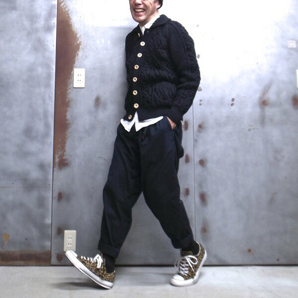 【 INVERALLAN / インバーアラン 】 3A Lumber Cardigan / 襟付き カーディガン ALLAN KNIT ［BLACK / ブラック］ アランセーター フィッシャーマンズセーター ［並行輸入品］ 【返品交換対象外商品】【お支払いはクレジット決済のみ】